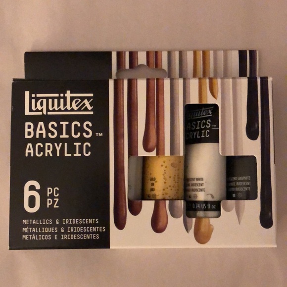 Liquitex Other - LIQUITEX BASICS ACRYLIC 6 Pc Metallics & Iridescents Paints